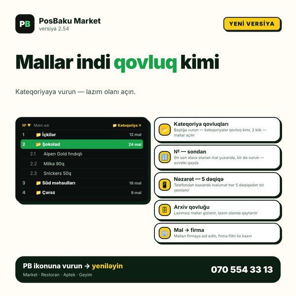 PosBaku Market — son yeniliklər
